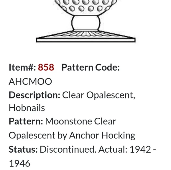 1940s Vntg "Moonstone" Opalescent Hobnail 7 1/2" 2 Part Dish by Anchor Hocking - Picture 3 of 11